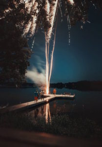 fireworks on the lake