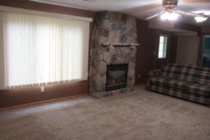 Fantastic walk out lower level family room, with a stone gas fireplace.